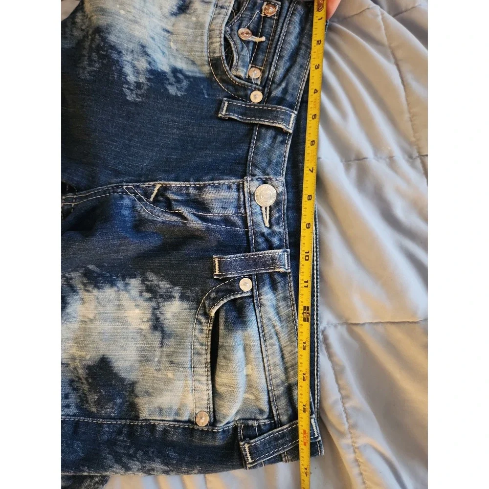 True Religion Cosmic Splatter Skinny Flap Low 31 X 31 Stretch Streetwear Y2K